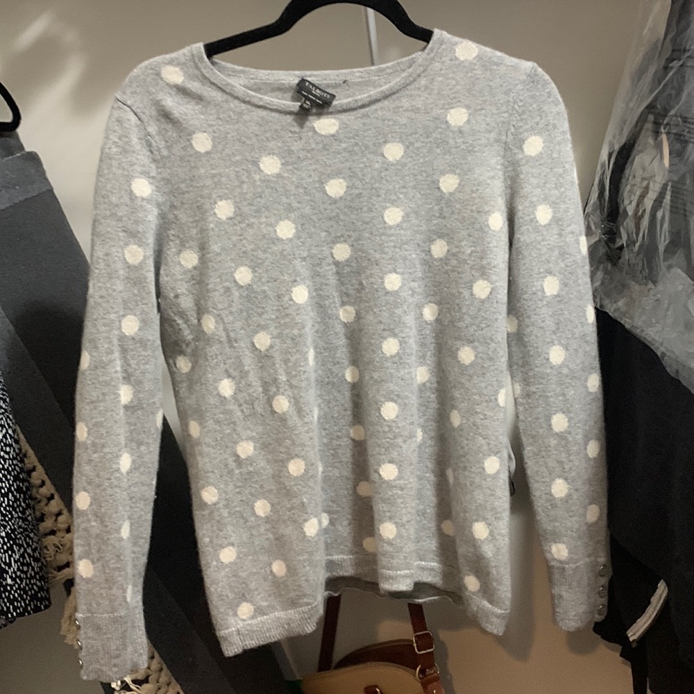Cashmere polka dot sweater
